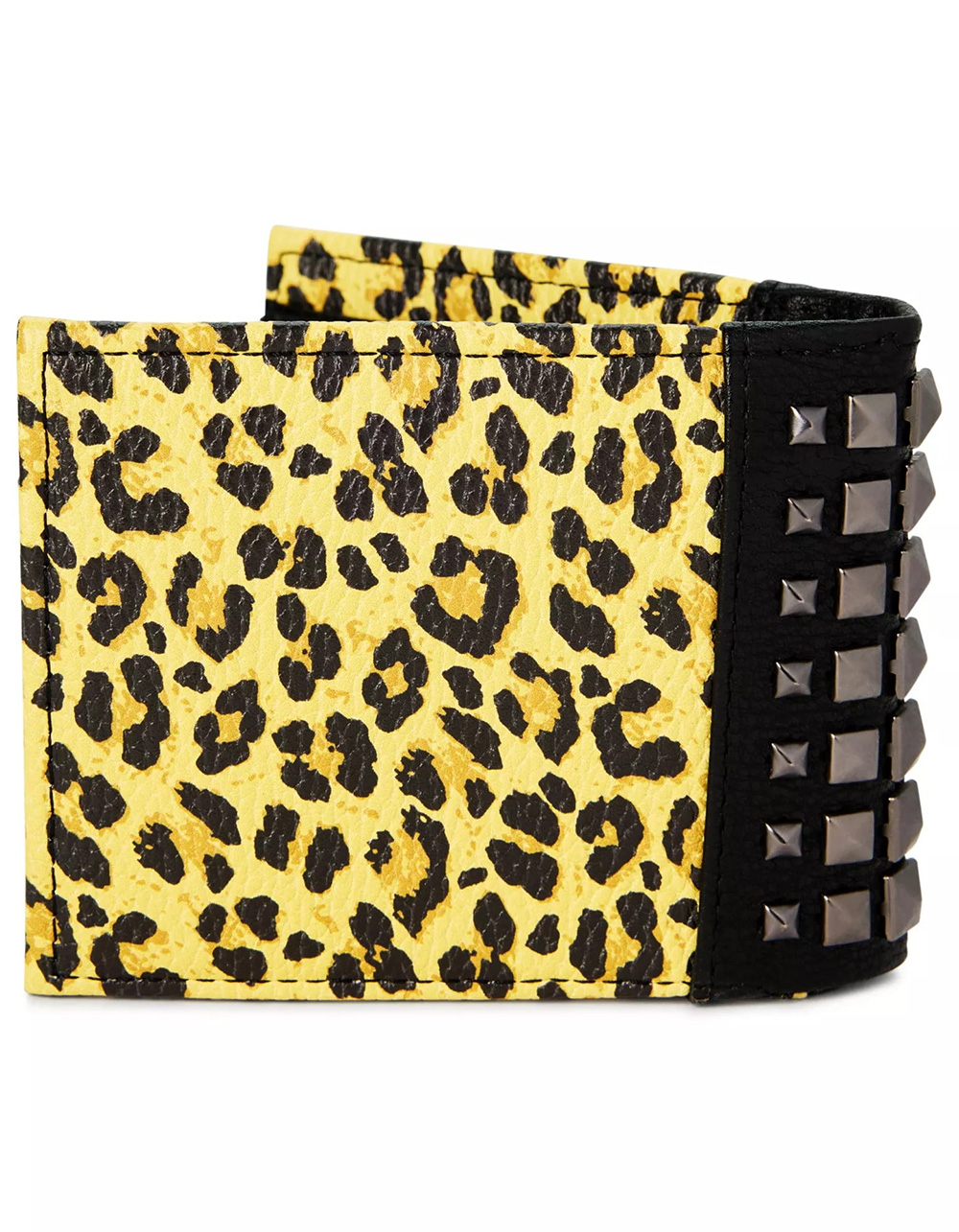 ED HARDY Cheetah Print Metal Stud Bifold Wallet - MULTI