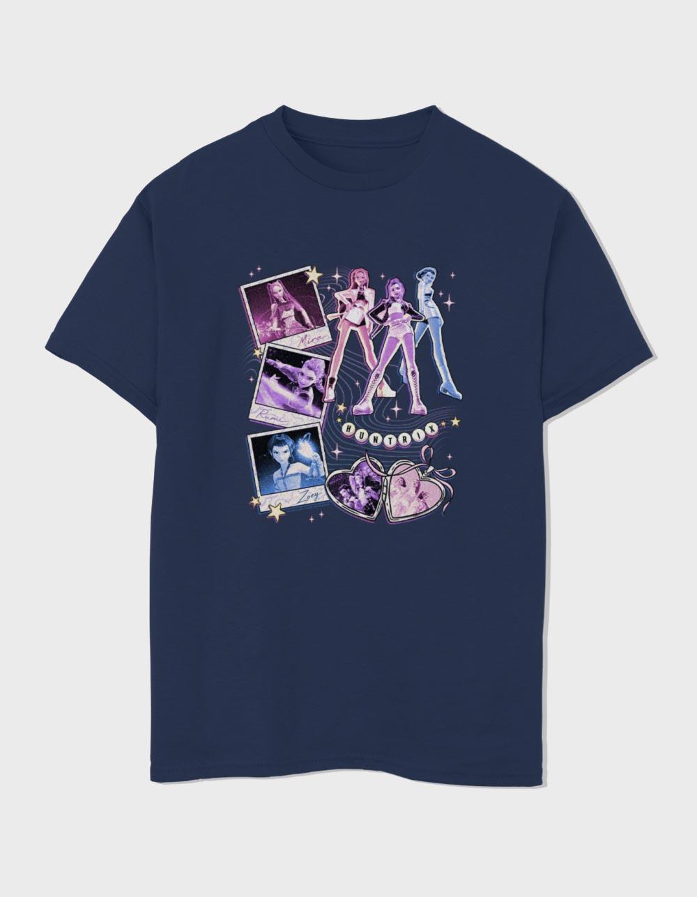 KPOP DEMON HUNTERS Huntrix Collage Unisex Kids Tee - NAVY