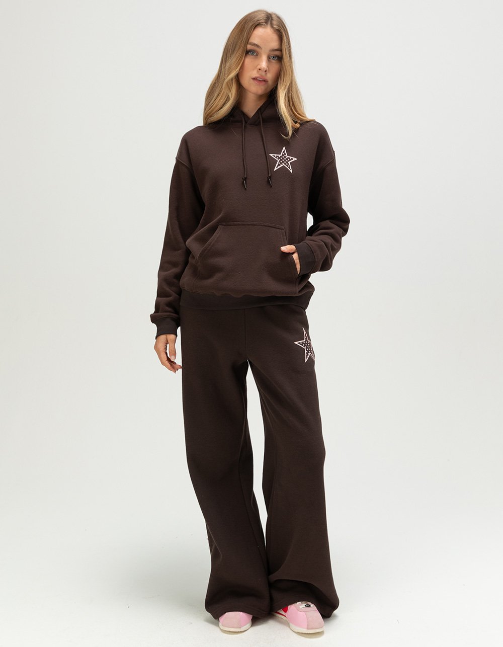 RIOT SOCIETY Star Womens Hoodie - BROWN