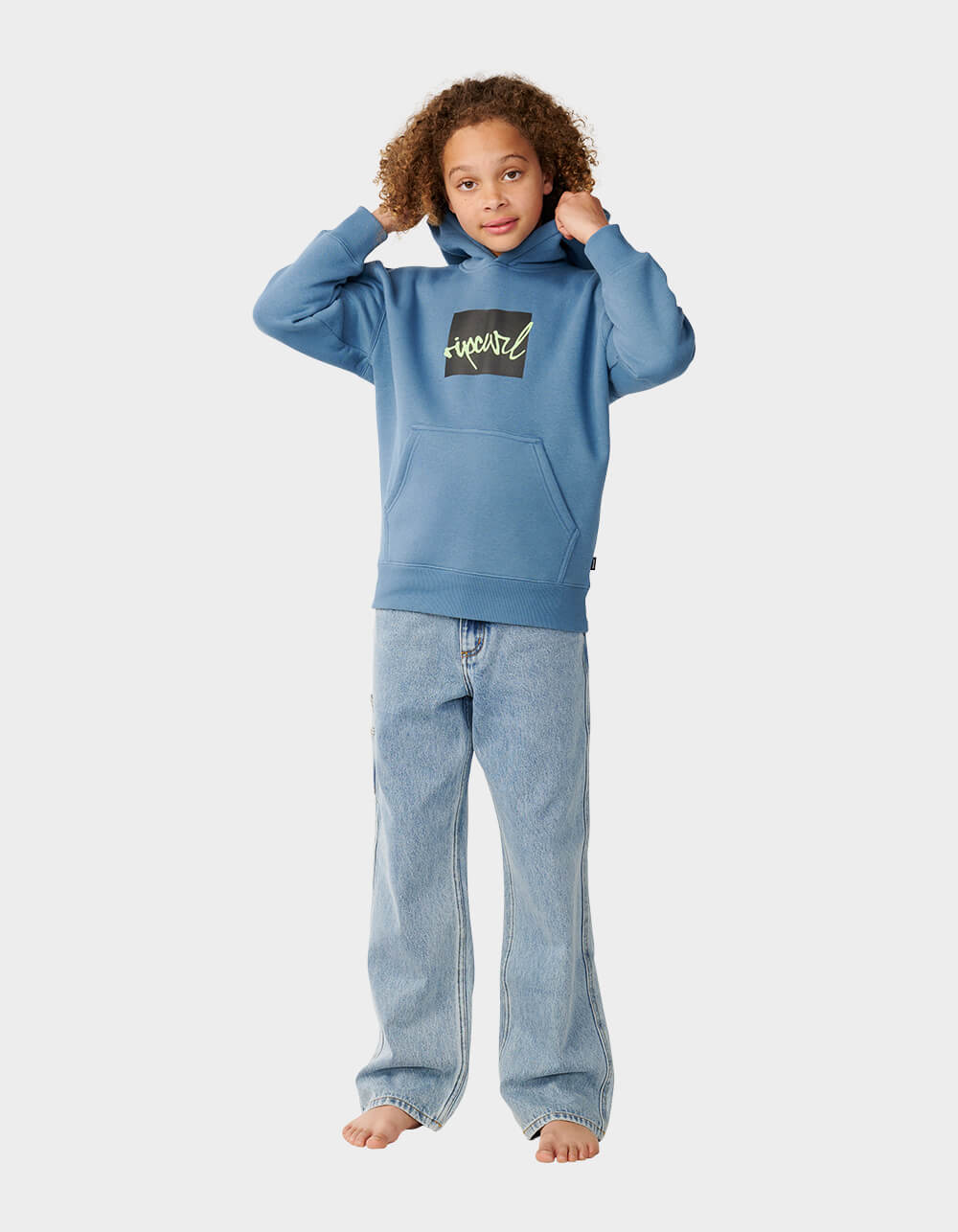 Rip CURL Script Icon Boys Hoodie - DARK BLUE