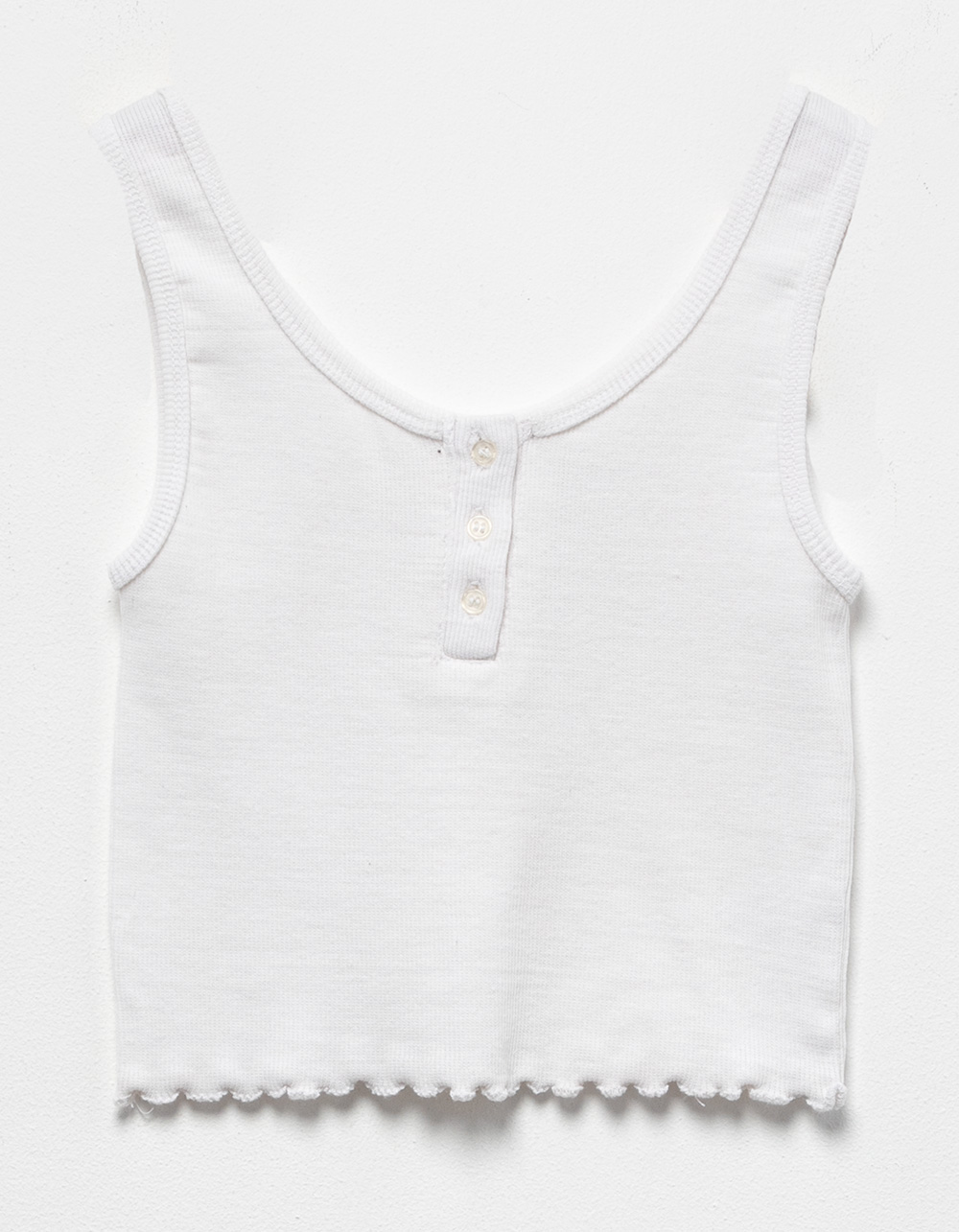 VINTAGE HAVANA Girls Henley Tank Top WHITE Tillys