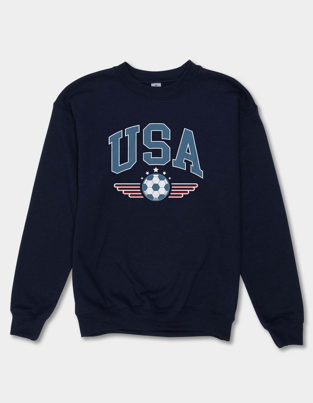 SOCCER USA Wings Unisex Kids Crewneck Sweatshirt - NAVY