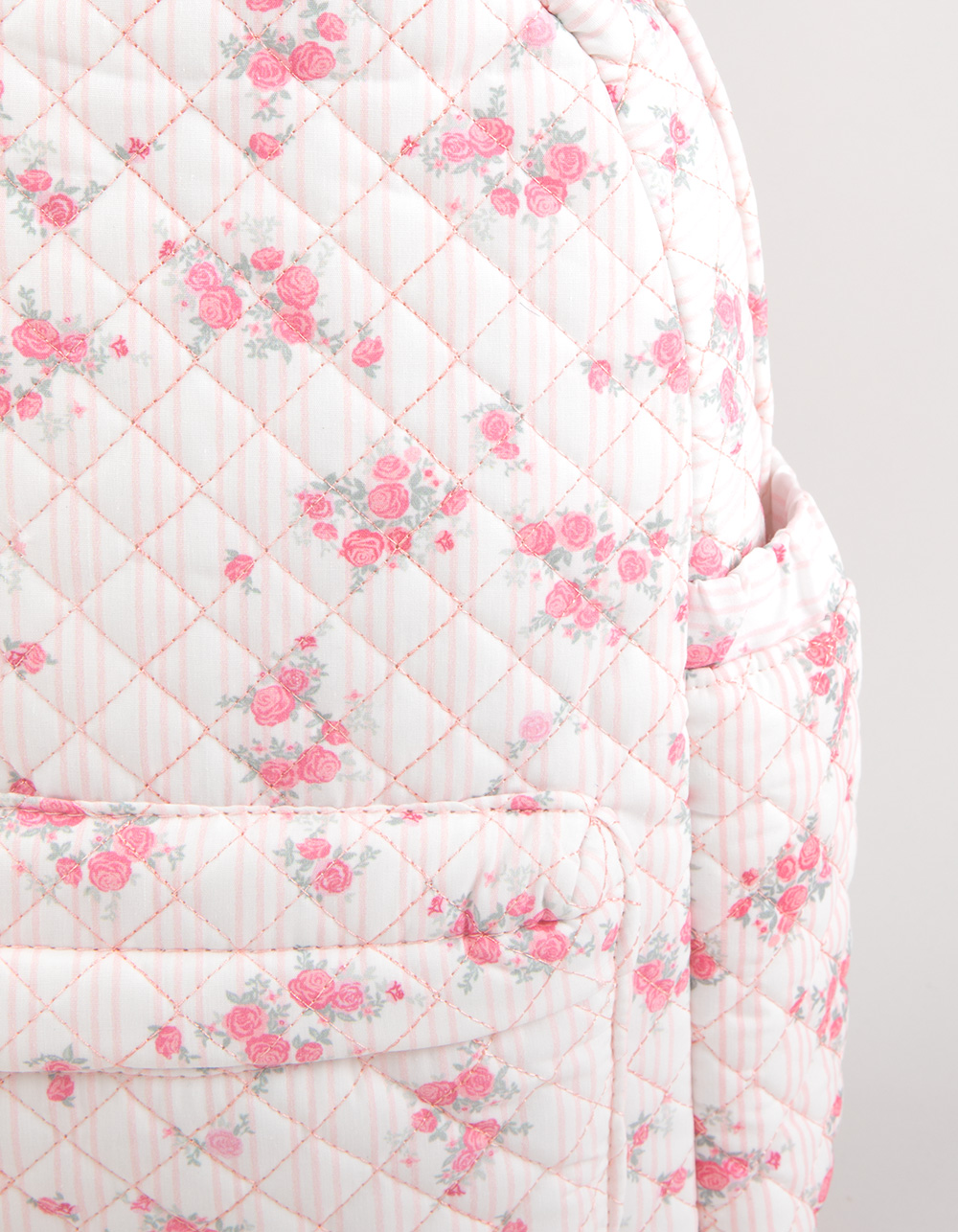 TILLYS Floral Quilted Backpack - PINK/WHITE