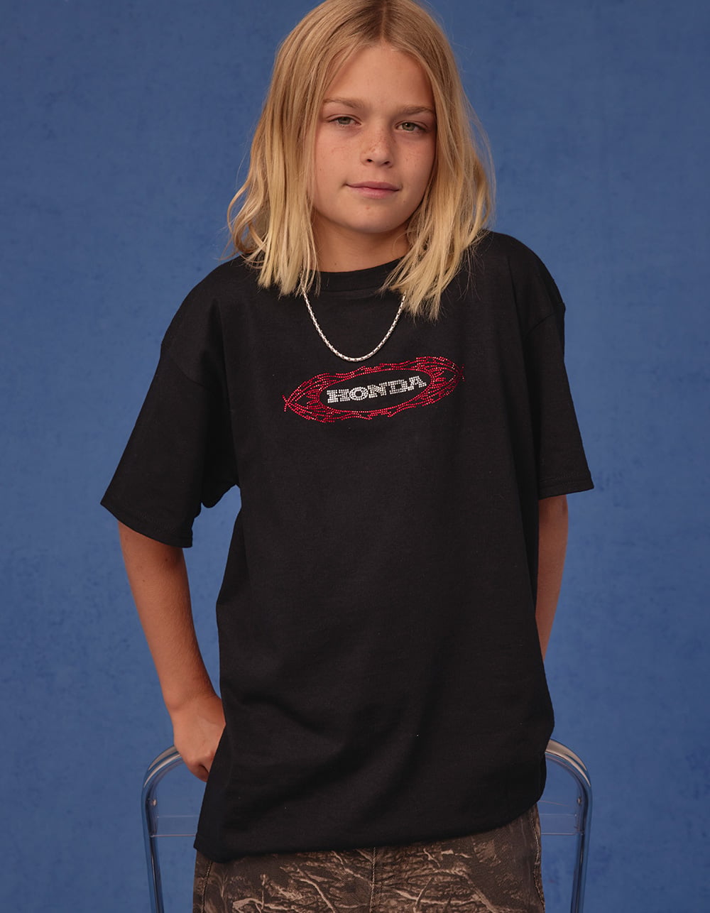 HONDA Tribal Stones Boys Tee - WASHED BLACK