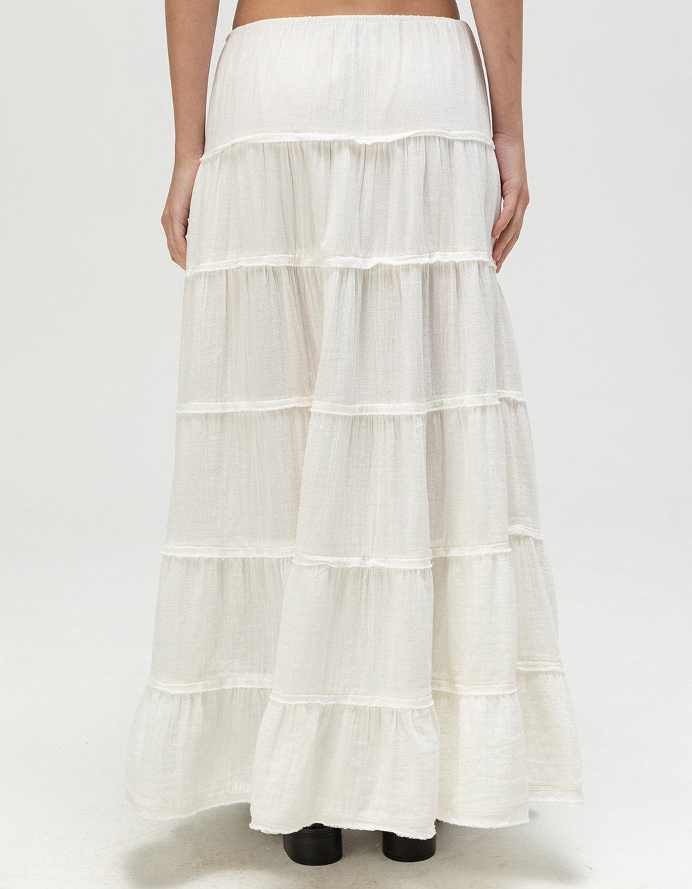 BDG Urban Outfitters Sadie Womens Tiered Maxi Skirt - WHITE