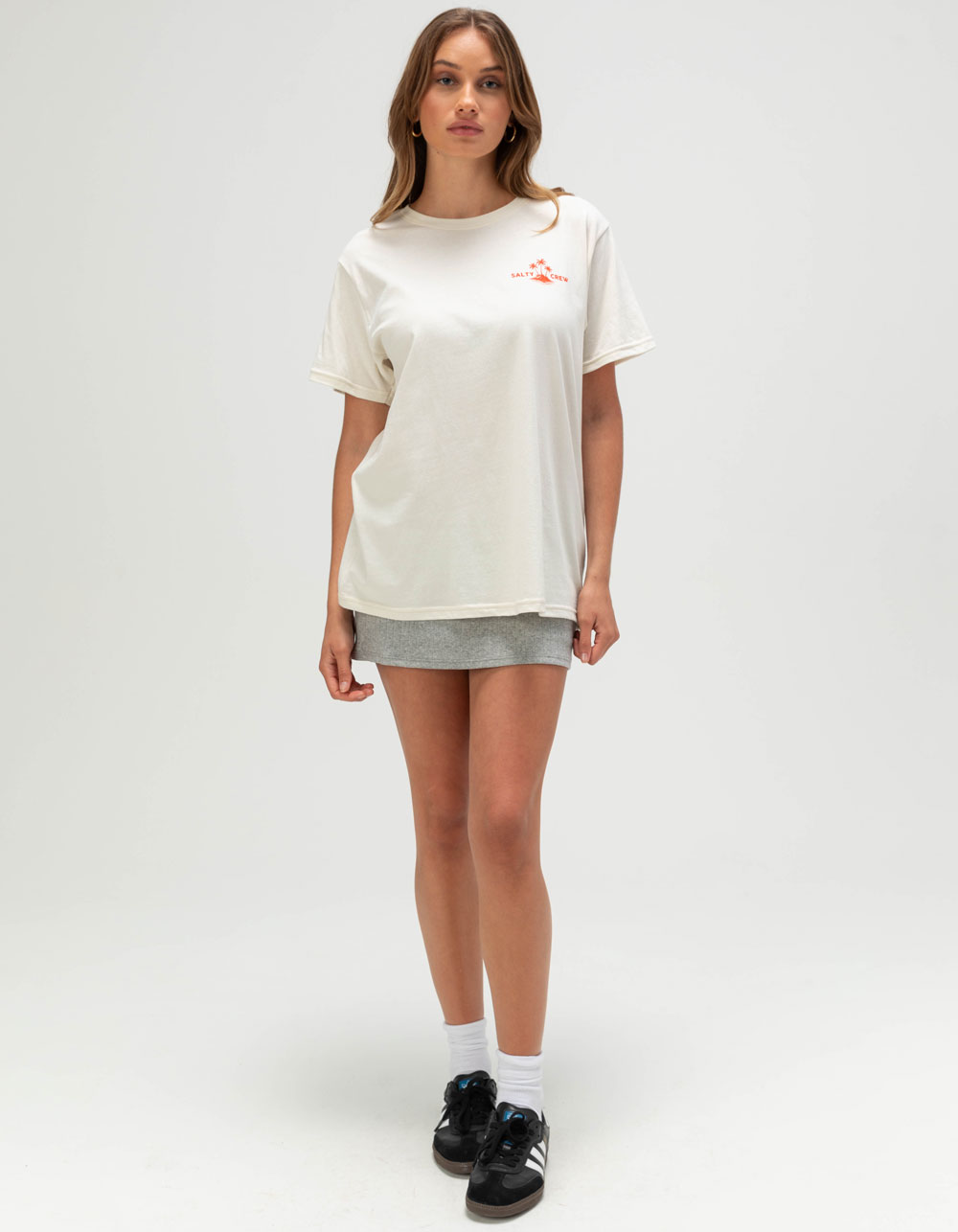 SALTY CREW Islands Womens Boyfriend Tee - BONE