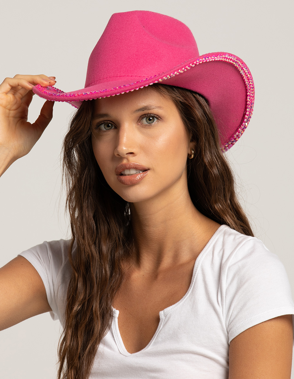 Rhinestone Womens Cowboy Hat HOT PINK Tillys