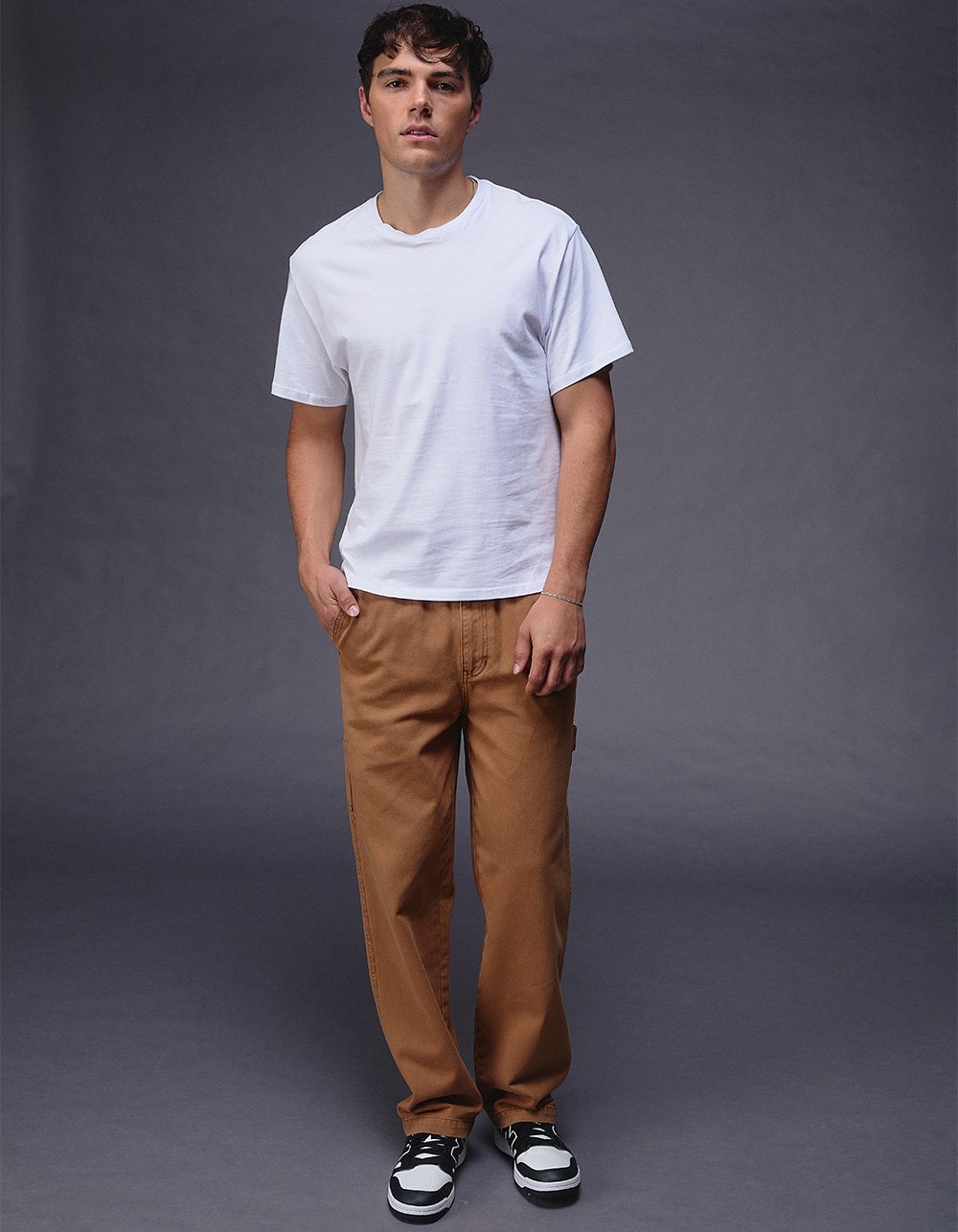 RSQ Mens Straight Fit Pull On Carpenter Pants - TOFFEE