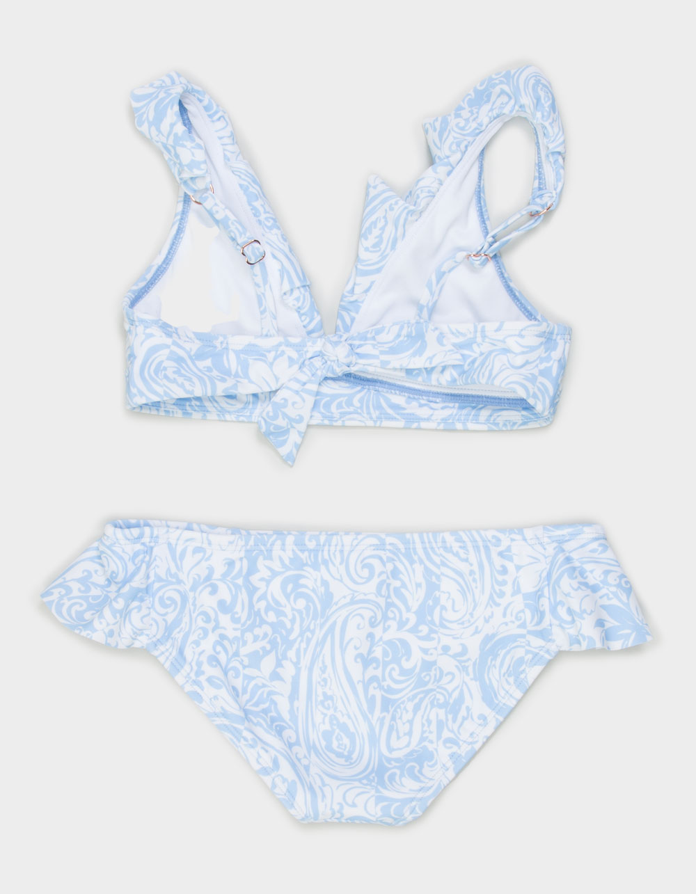 RAISIN Luna Girls Ruffle Triangle Top Bikini Set - BLUE COMBO