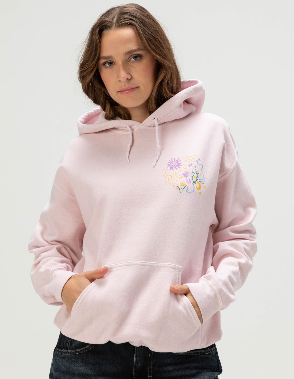 BDG Urban Outfitters Celestial Womens Hoodie - LIGHT PINK