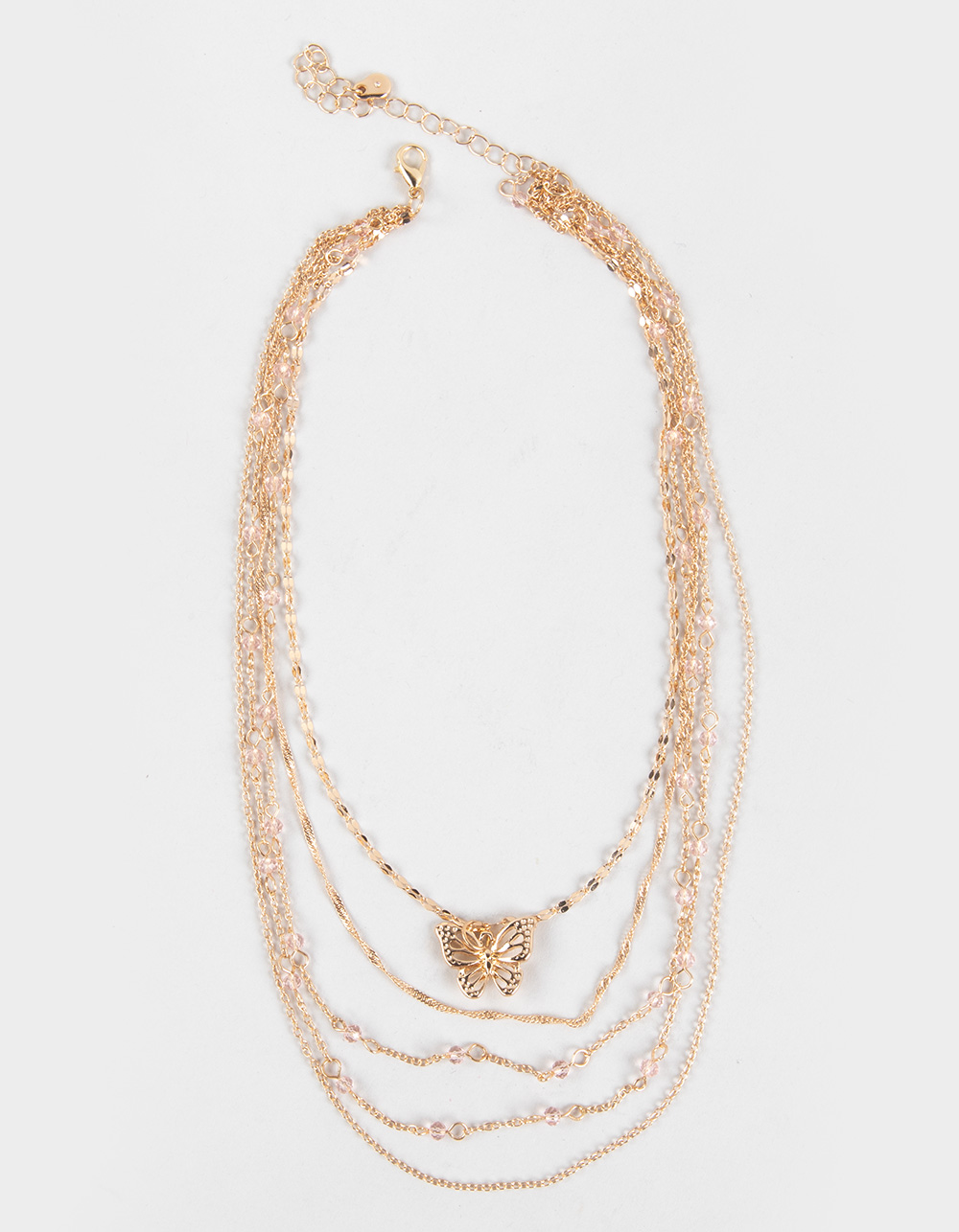 FULL TILT Multi Chain With Stones Layered Necklace - GOLD