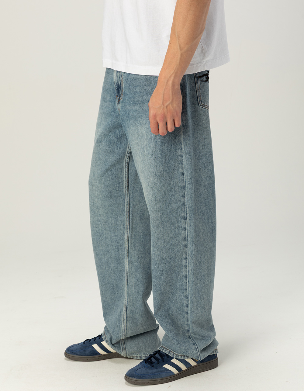 RSQ Mens Baggy Embroidered Jeans