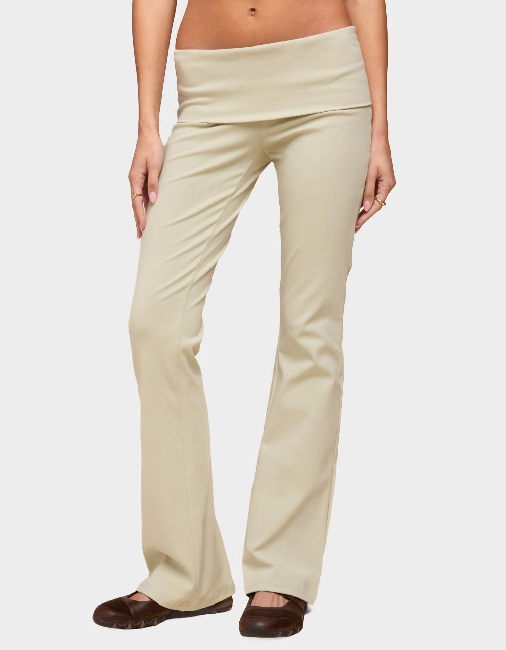 EDIKTED Ivanne Foldover Flared Pants