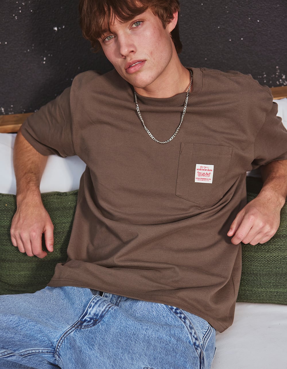 LEVI'S Workwear Mens Loose Pocket Tee - BROWN