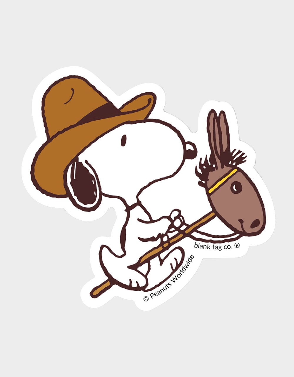 BLANK TAG CO. x Peanuts Snoopy With A Hobby Horse Sticker - MULTI