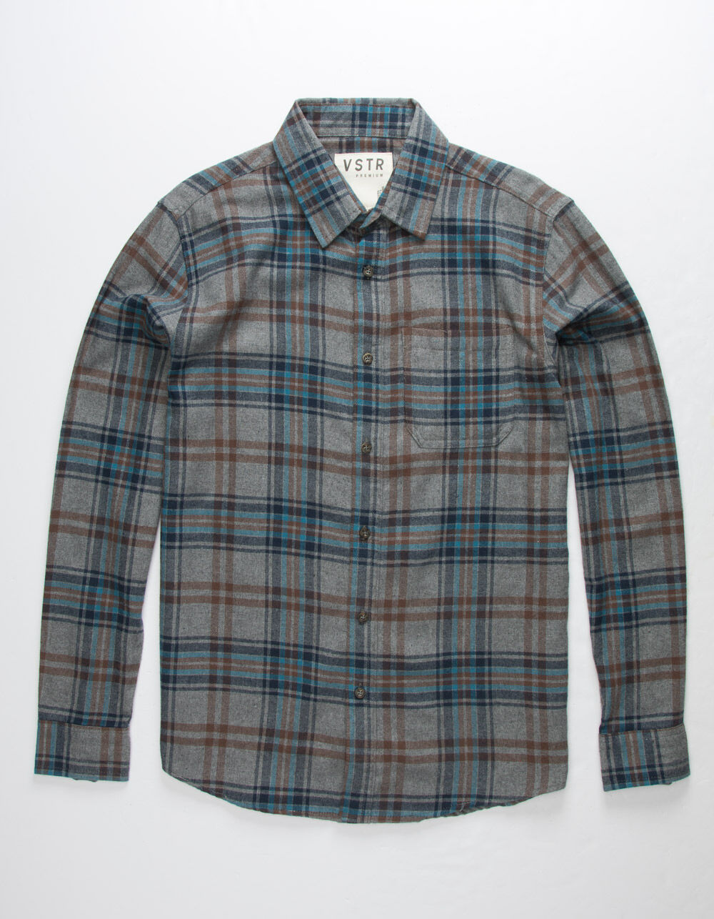 VSTR Ghost Town Mens Flannel Shirt - GRAY/MULTI | Tillys
