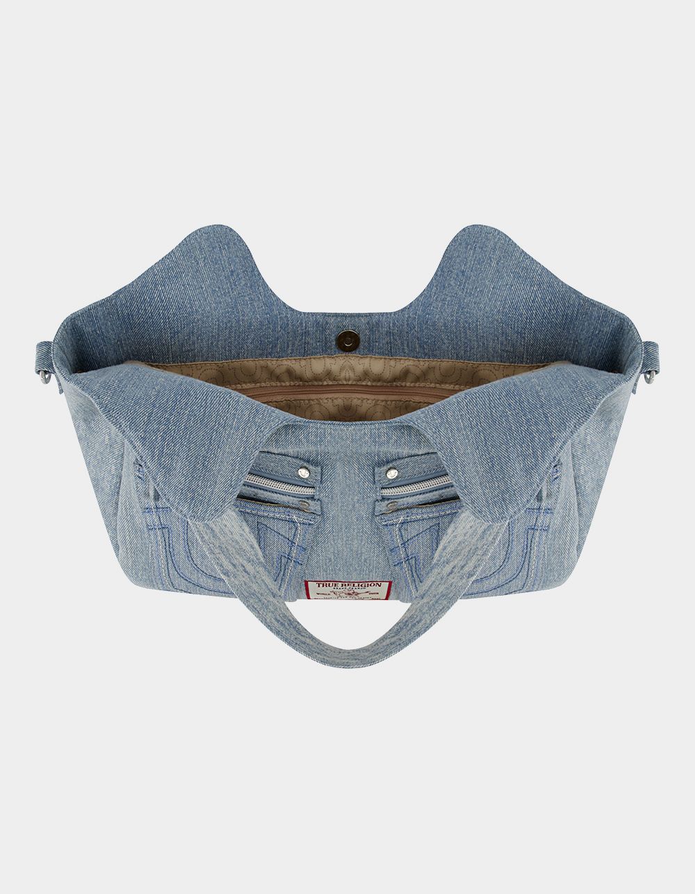 TRUE RELIGION Horseshoe Stitch Denim Satchel Bag - DENIM