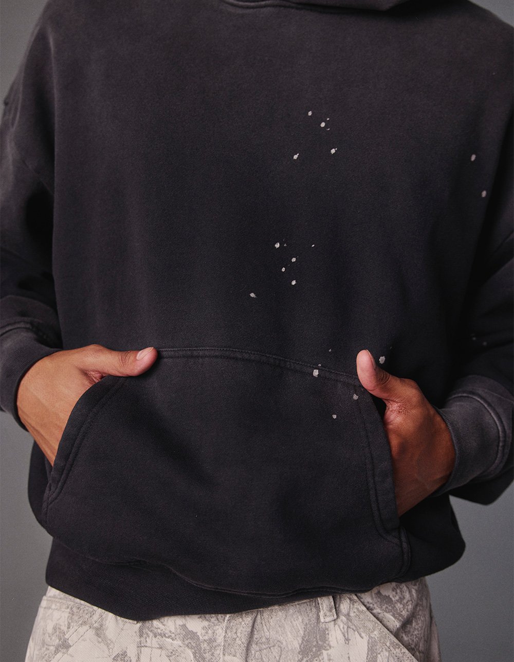 RSQ Mens Oversized Hoodie - WASHED BLACK
