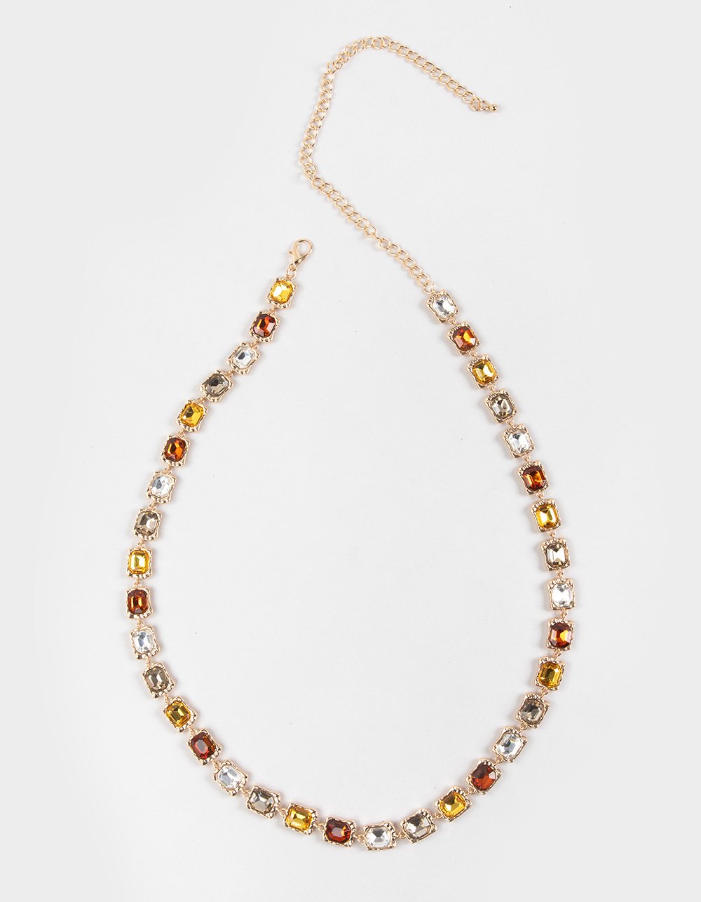 Multi Gemstone Chain Belt - GOLD