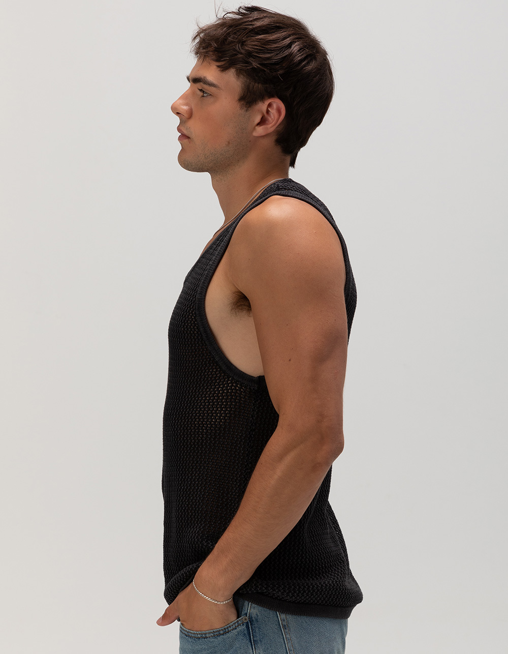 RSQ Mens Crochet Tank Top - BLACK | Tillys