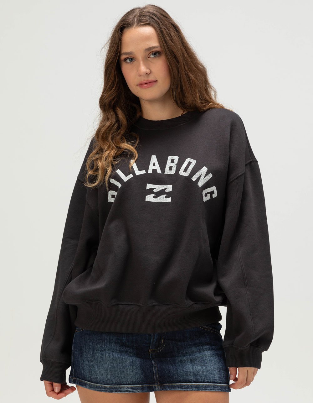 BILLABONG Mono Arch Womens Crewneck Sweatshirt - BLACK