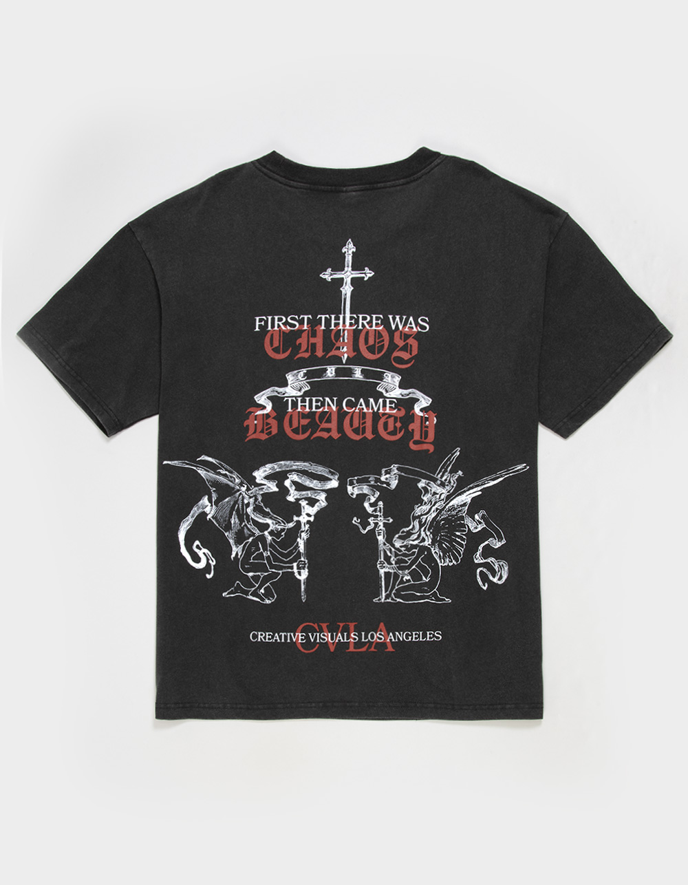 CVLA Chaos Beauty Mens Boxy Tee - WASHED BLACK