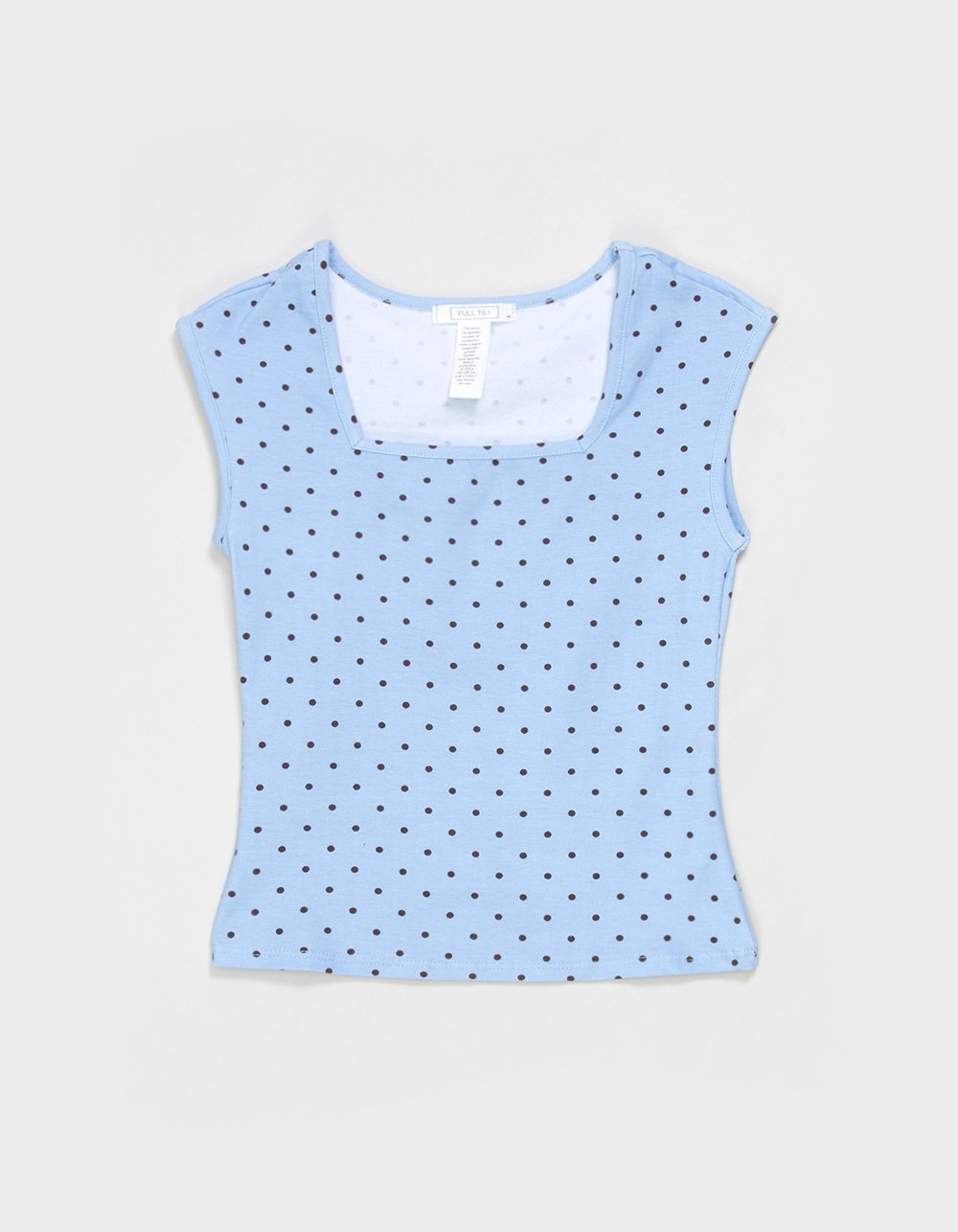 FULL TILT Dot Girls Square Neck Top - BLUE COMBO