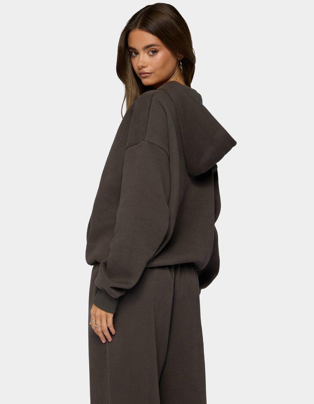 Edikted Always Sequin Hoodie - DARK GRAY