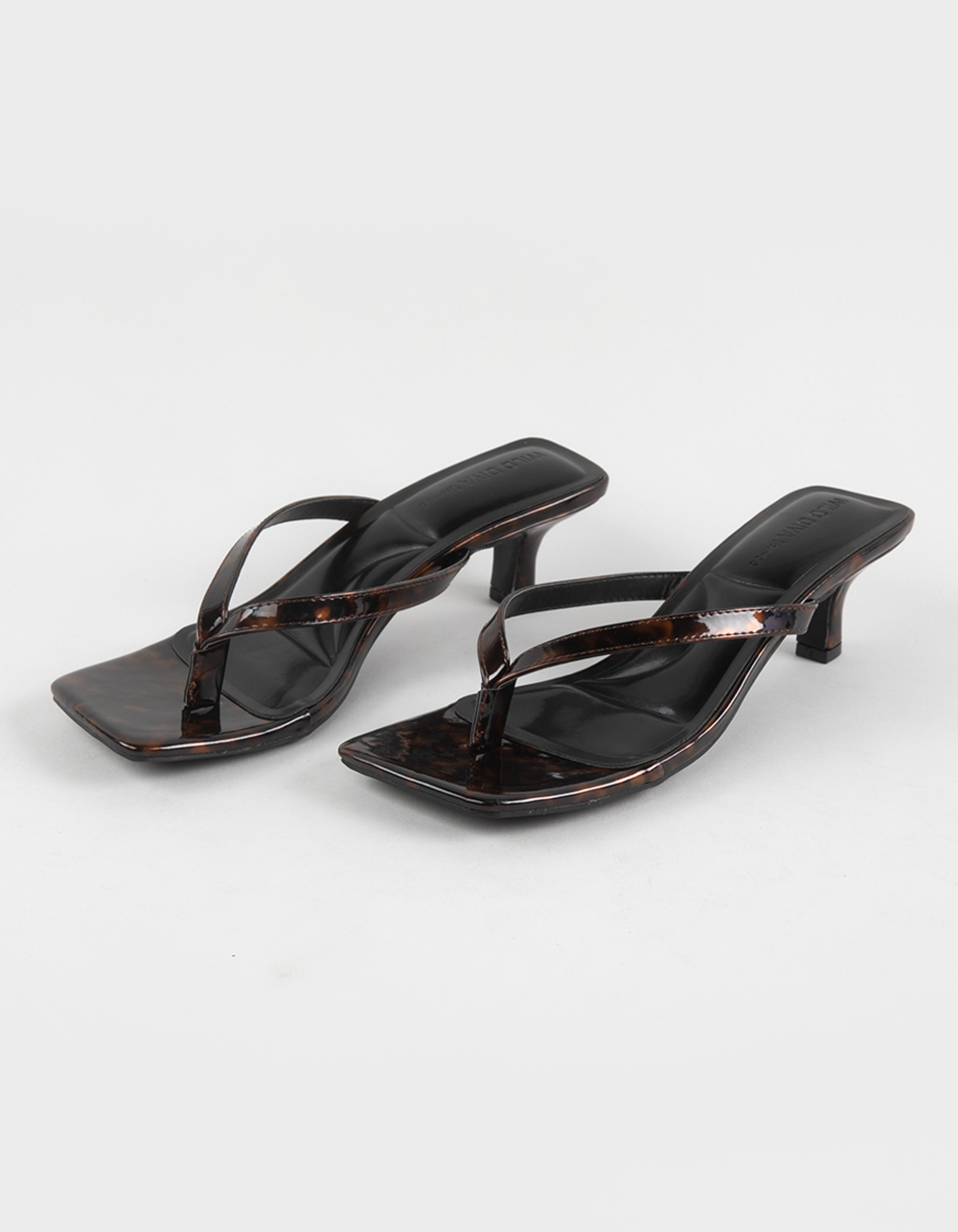 WILD DIVA Able Womens Kitten Heel Sandals - TORTOISE