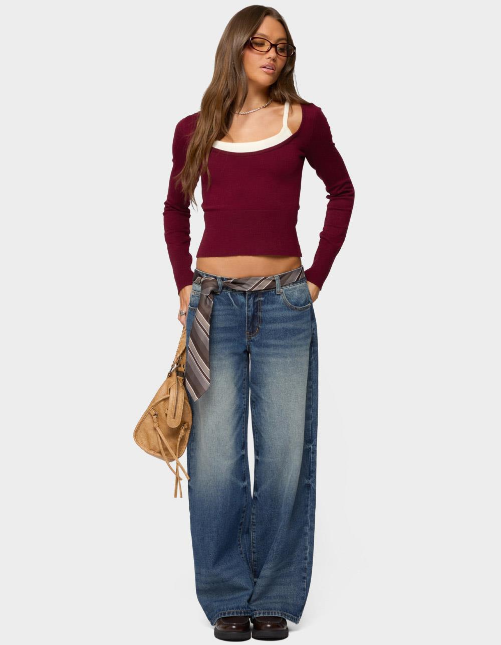 EDIKTED Cecile Layered Long Sleeve Top