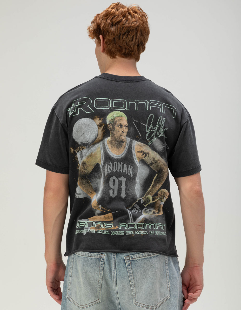 RODMAN BRAND Break Mens Crop Boxy Tee - WASHED BLACK