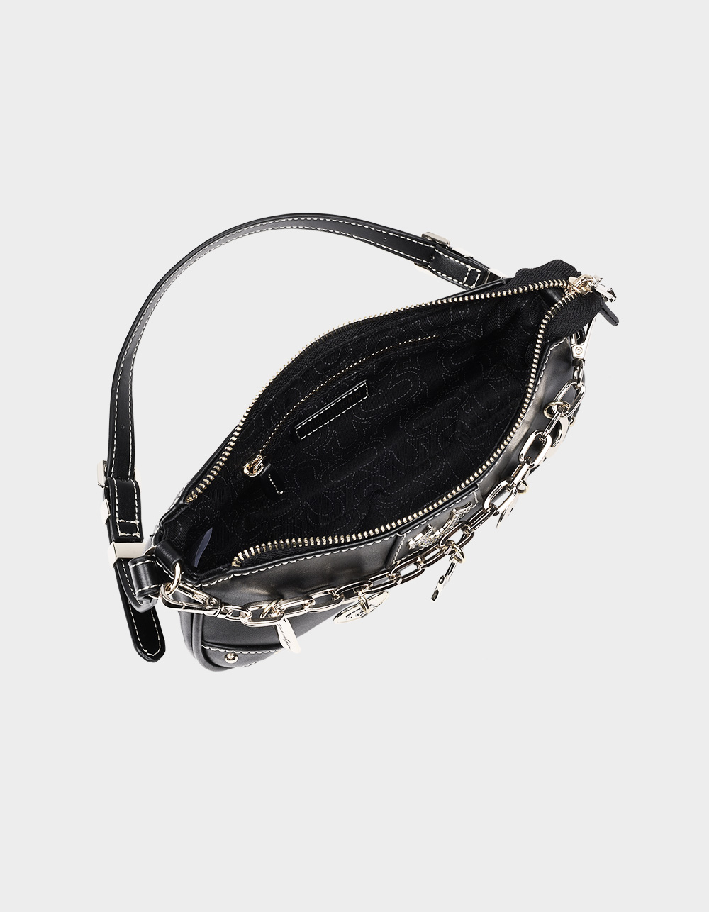 TRUE RELIGION Horseshoe Chain Shoulder Bag - BLACK