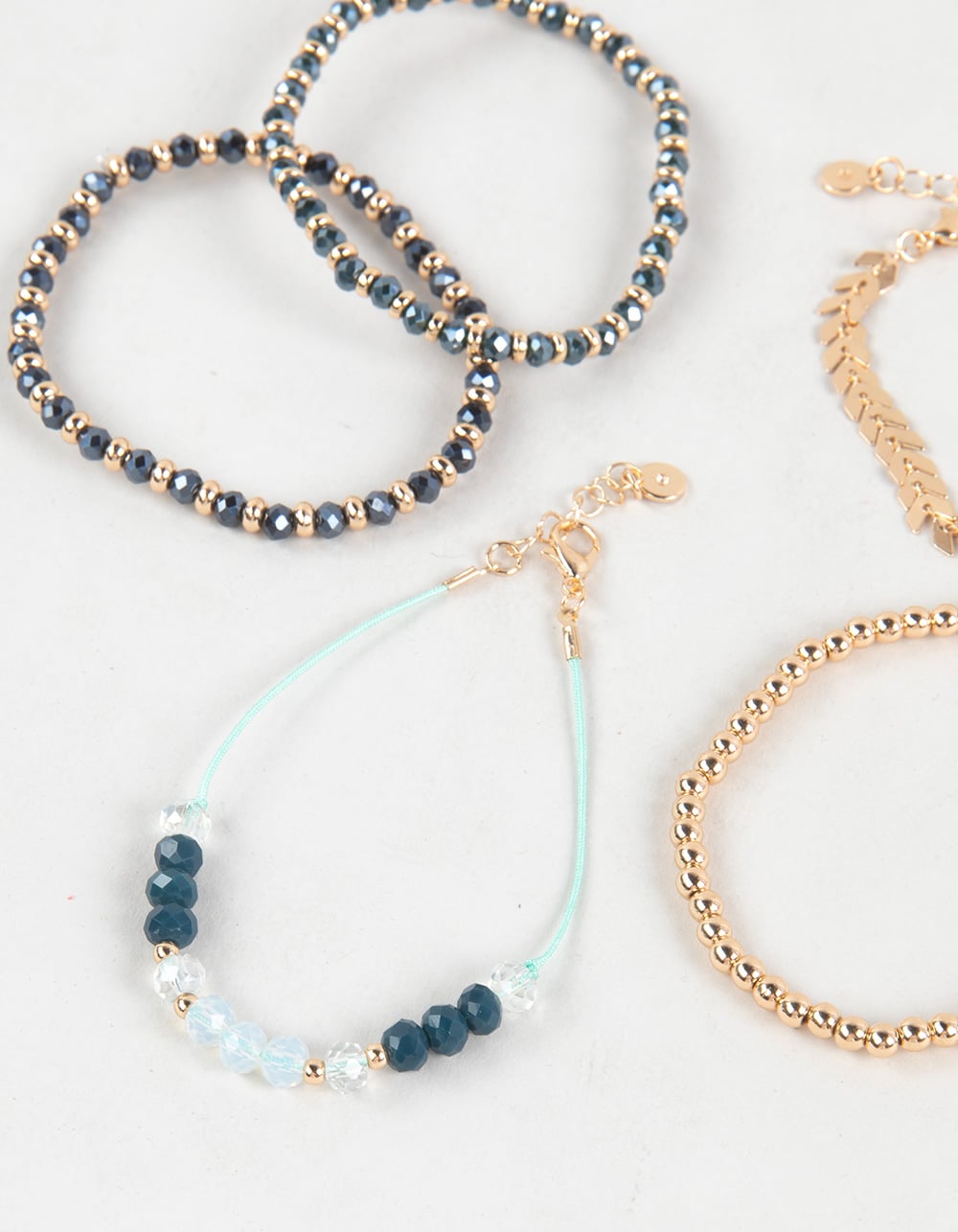 FULL TILT 5 Pack Beaded/Celestial Bracelets - GOLD