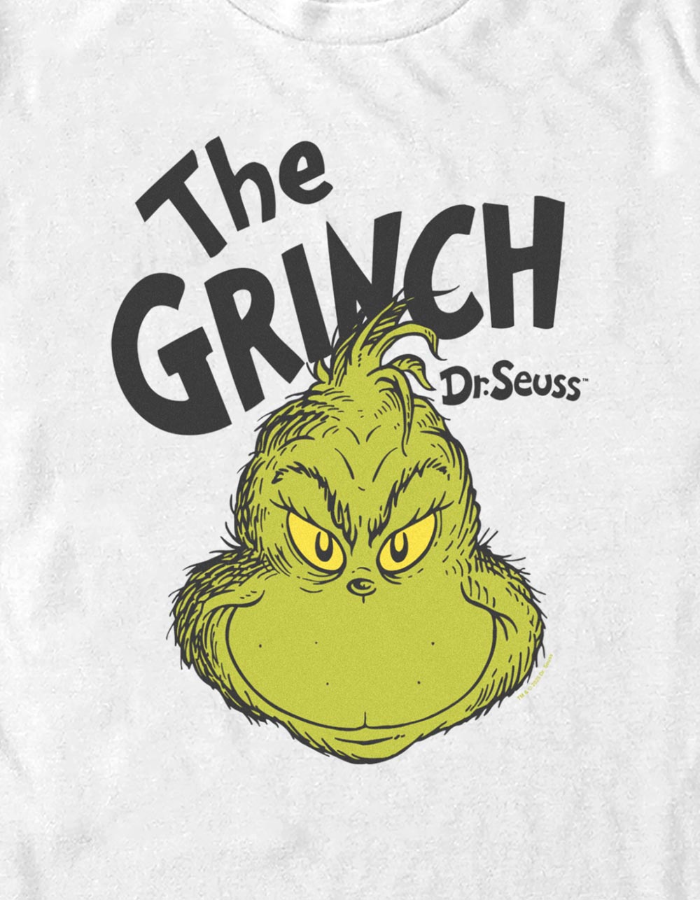 DR. SEUSS Grinch Face Unisex Tee - WHITE