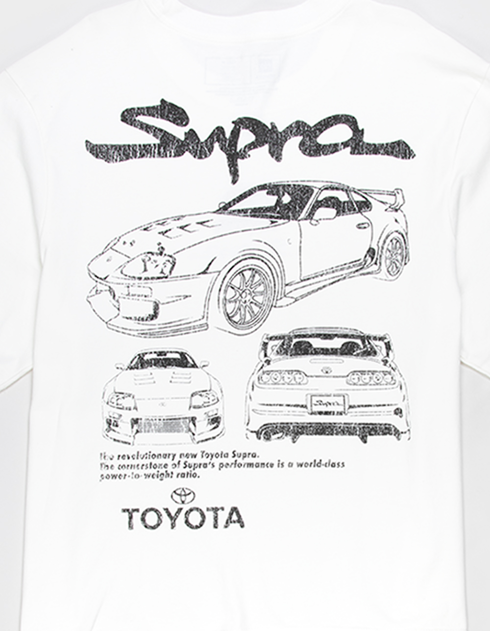TOYOTA Supra Embroidered Mens Boxy Tee - CREAM