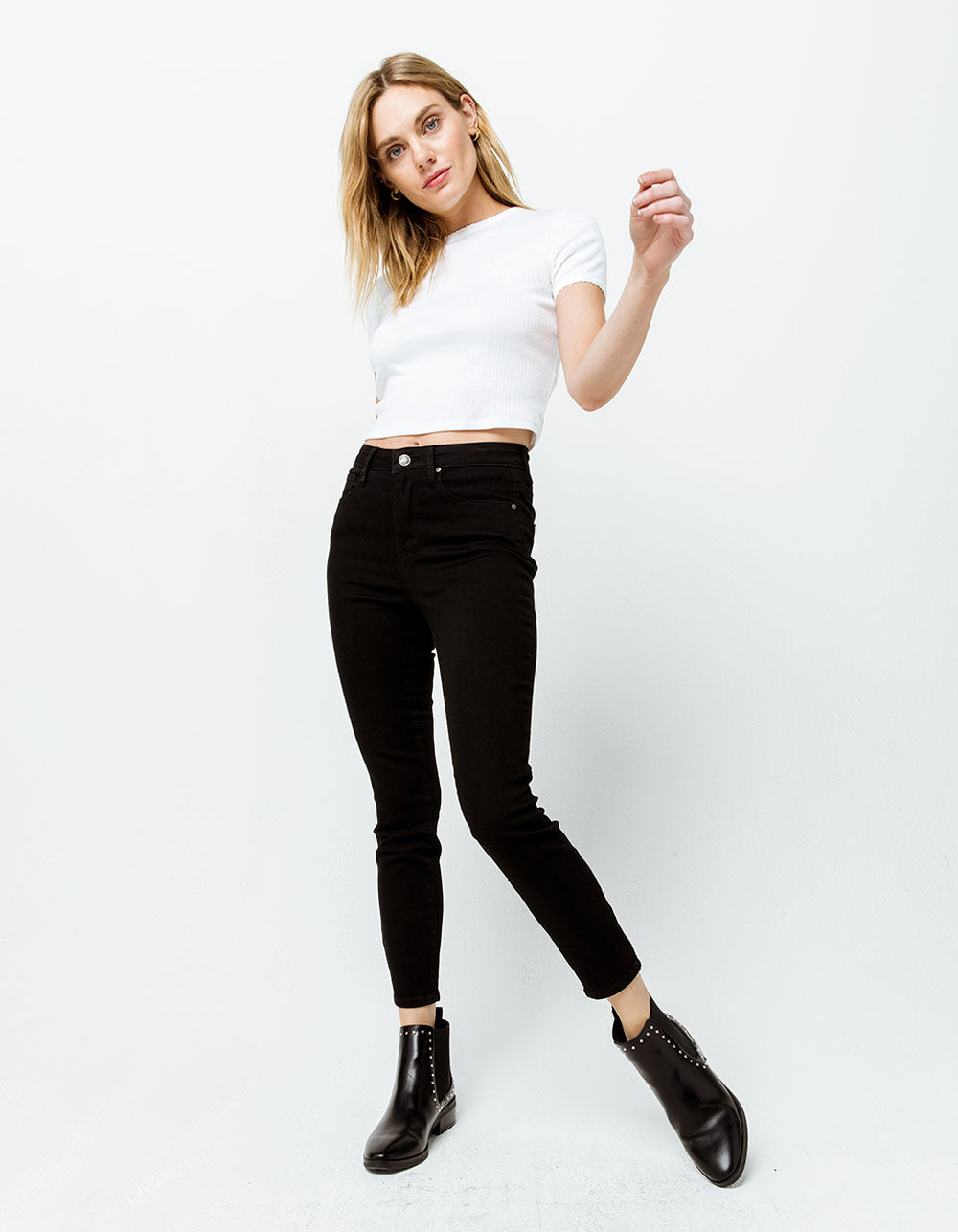 RSQ Cali High Rise Ankle Black Womens Skinny Jeans - BLACK | Tillys