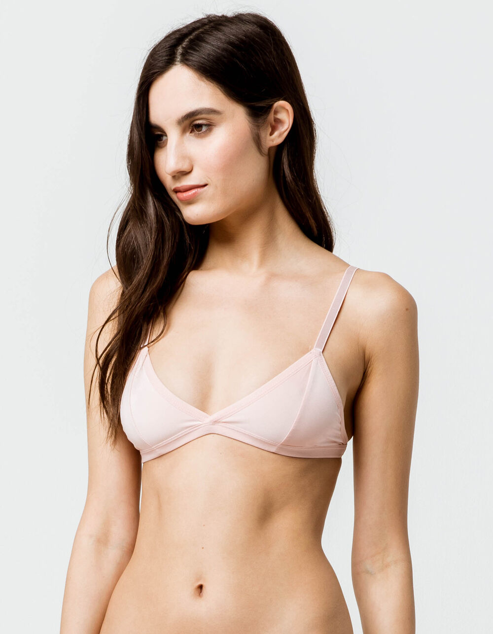 FRENCH AFFAIR Shiny Sateen Pink Bralette image number 1