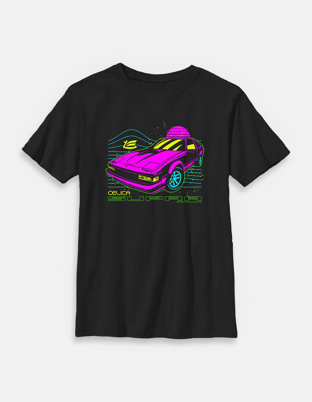 TOYOTA Celica Supra Neon Unisex Kids Tee - BLACK