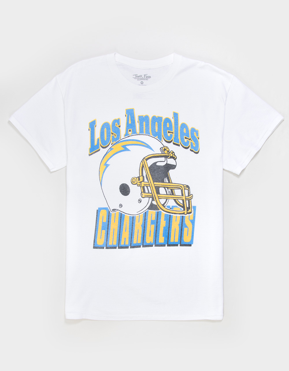 JUNK FOOD Los Angeles Chargers Helmet Mens Tee - WHITE