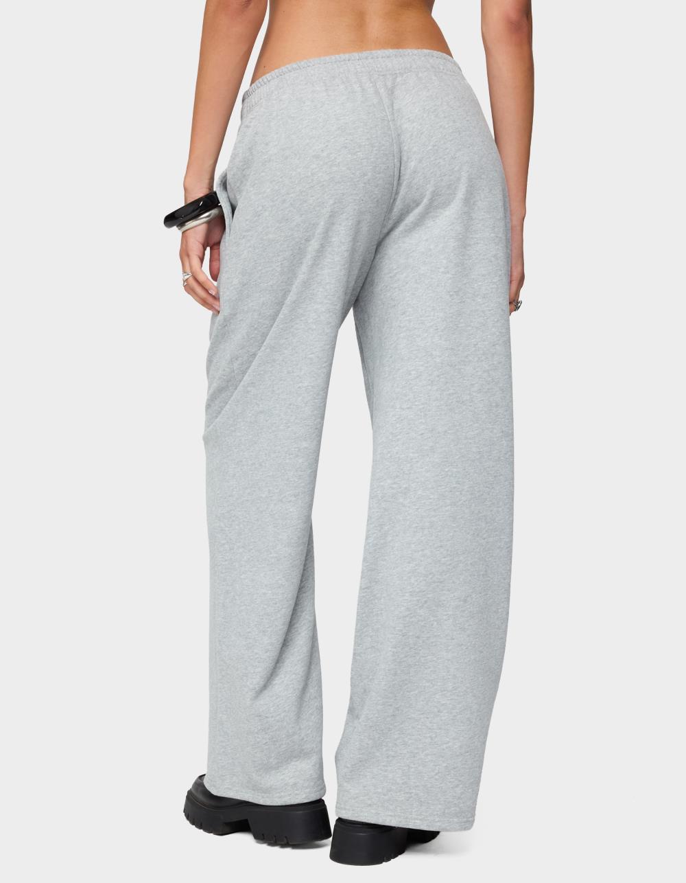 EDIKTED Lorelle Wide Leg Sweatpants - GRAY