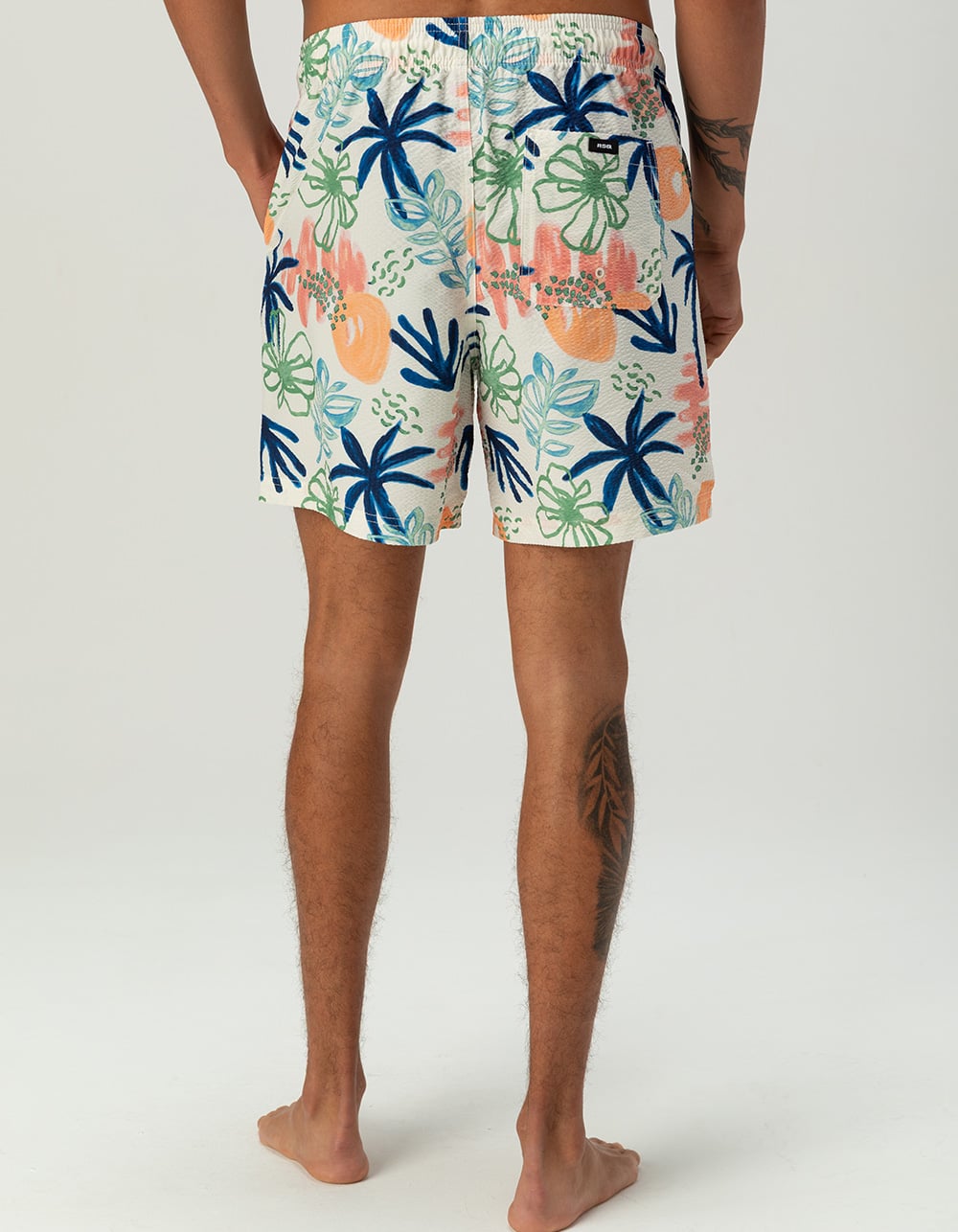 RSQ Mens Seersucker 6.5" Swim Trunks