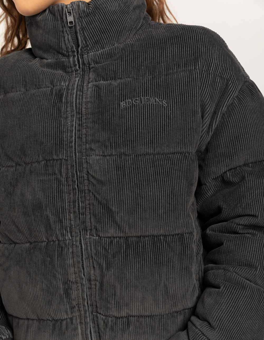 Womens Urban Puffer WASHED - Corduroy BLACK Jacket BDG Tillys Outfitters Donna |