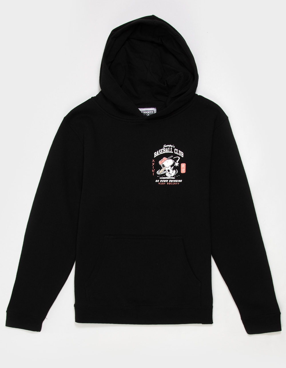 RIOT SOCIETY x Peanuts Baseball Club Boys Hoodie - BLACK