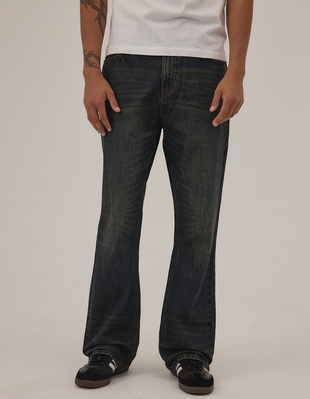 RSQ Mens Relaxed Bootcut Jeans - TINTED DENIM
