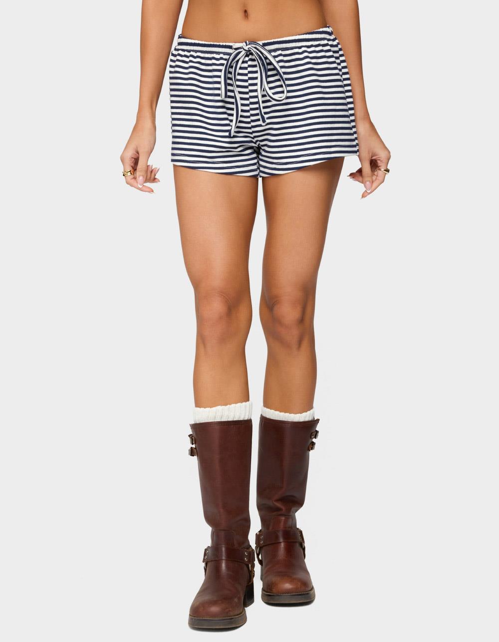 EDIKTED Jainee Striped Drawstring Shorts