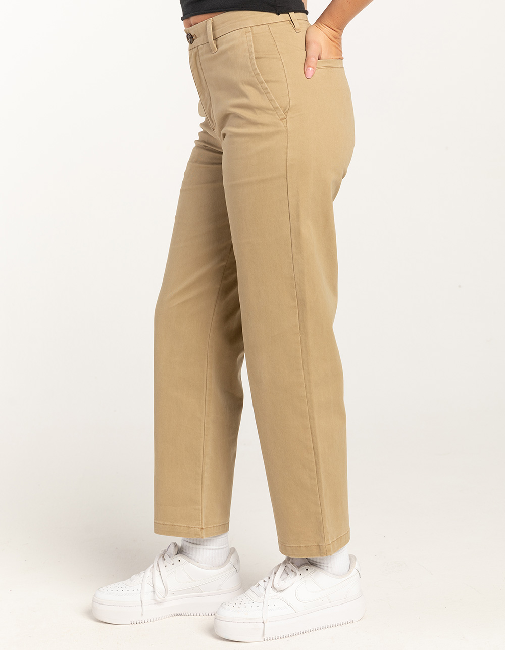 DOCKERS Weekend High Rise Womens Chino Pants - KHAKI