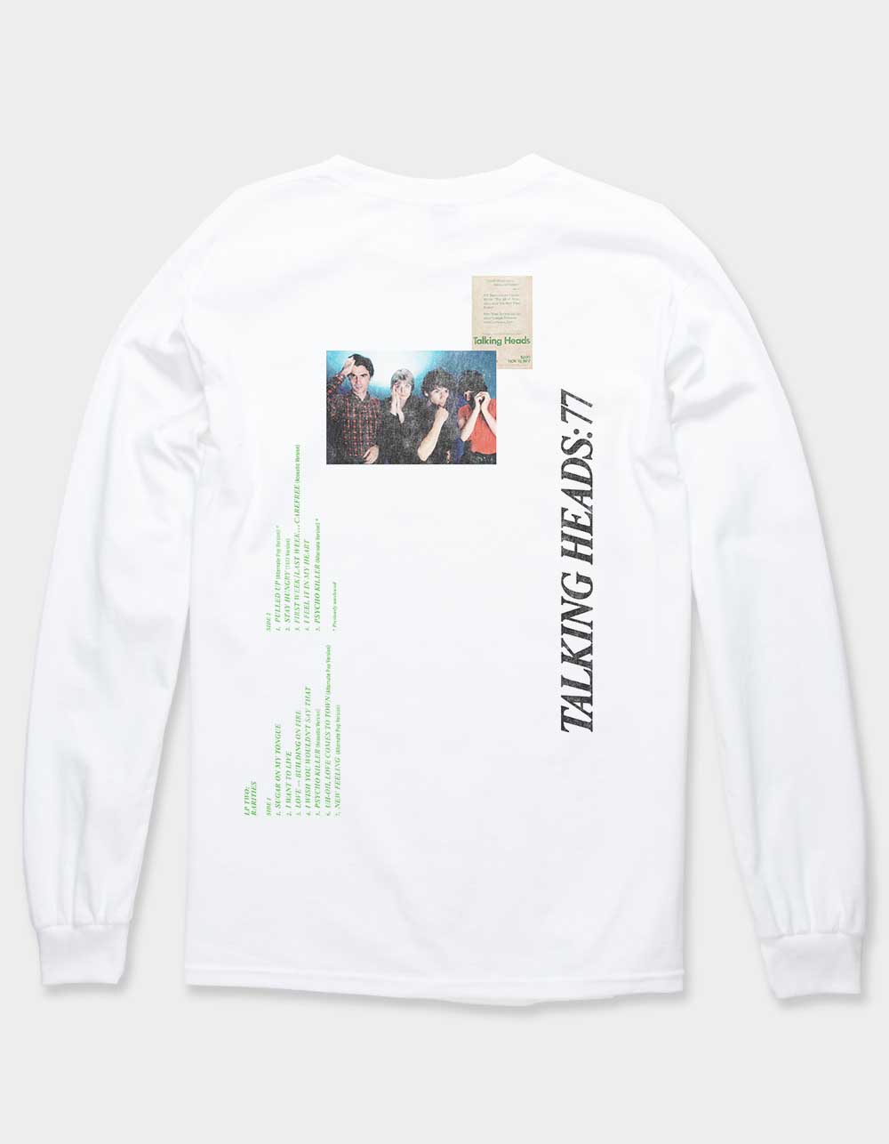 TALKING HEADS Track List Unisex Long Sleeve Tee - WHITE