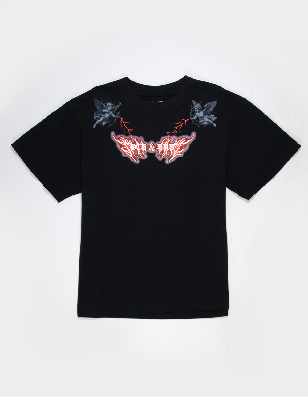 OATH & HONOR Guardian Angel Mens Boxy Tee - BLACK