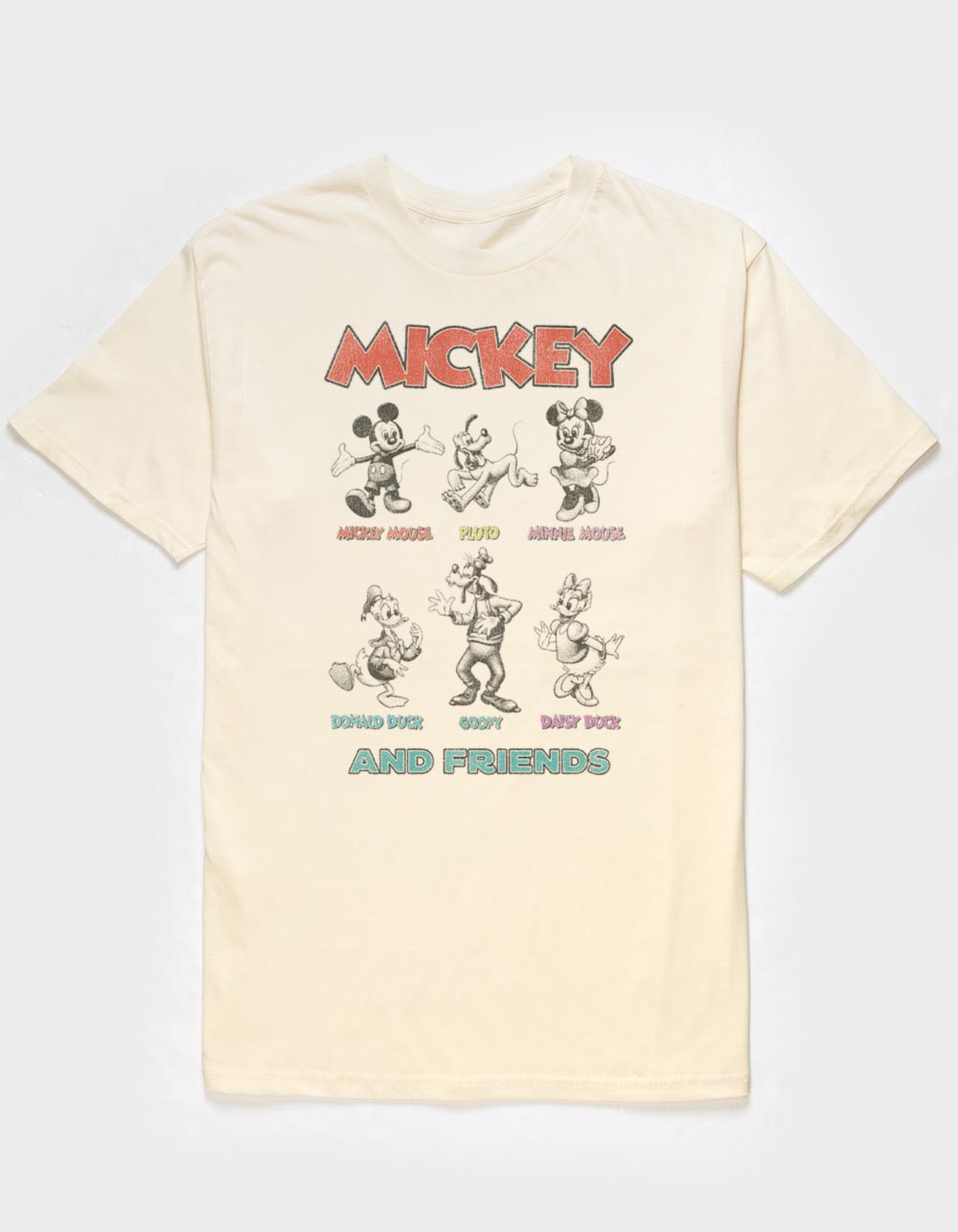 DISNEY Mickey & Friends Line Up Unisex Tee - NATURAL