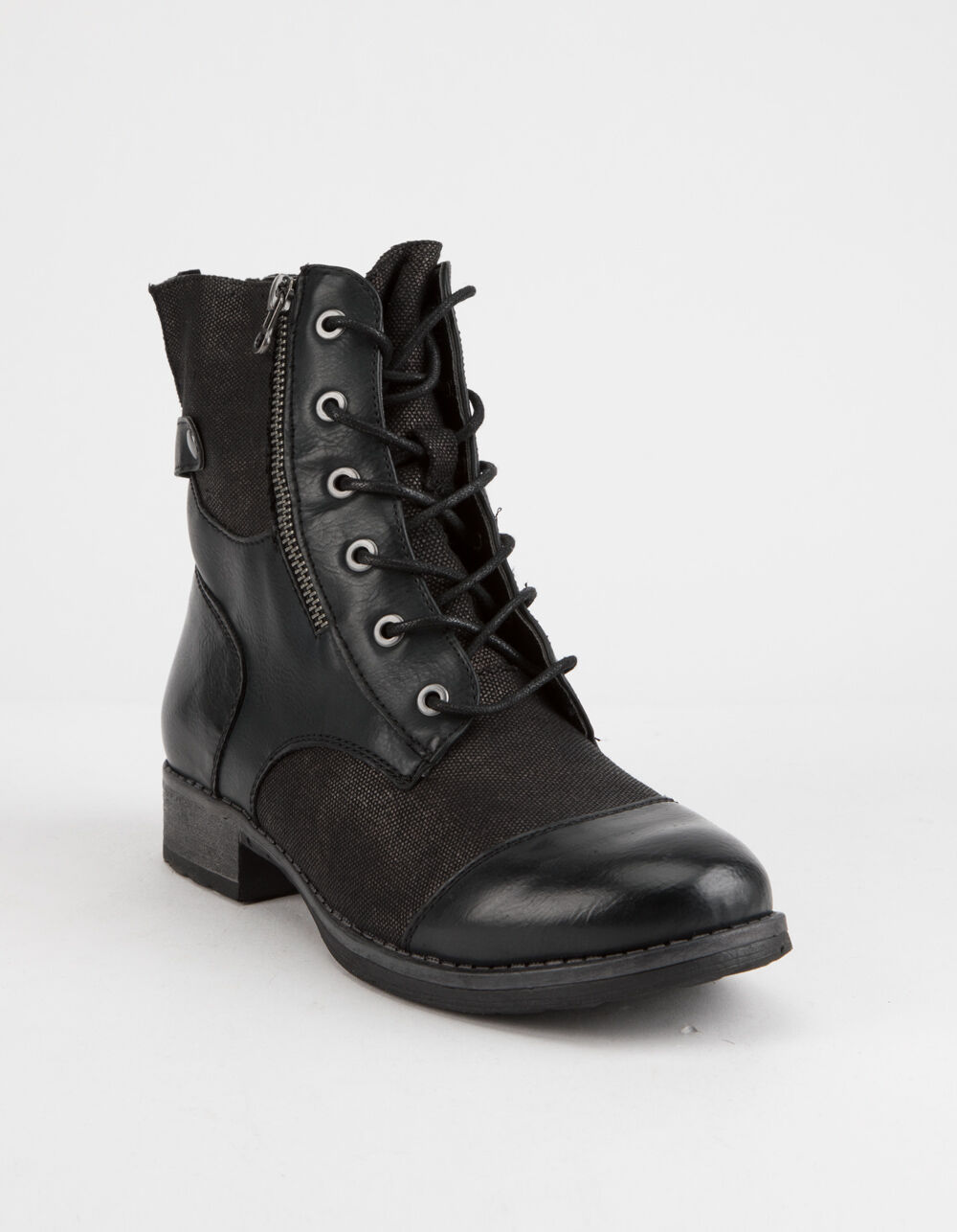 DIRTY LAUNDRY Tilley Black Womens Combat Boots - BLACK | Tillys